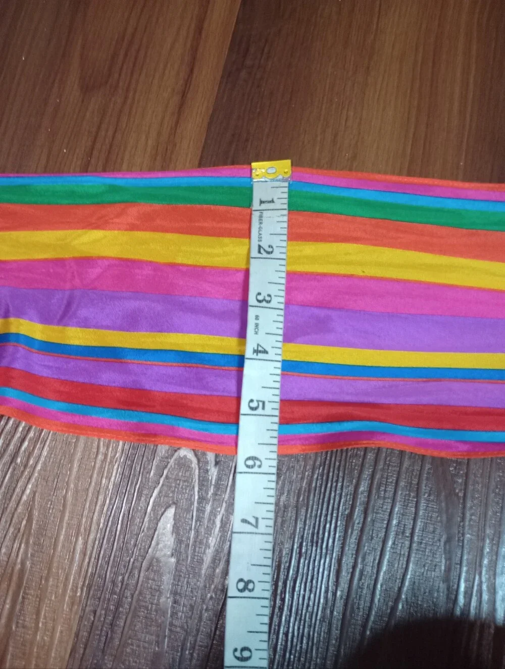 Vintage Liz Claiborne Rainbow Striped Silk Skinny Scarf